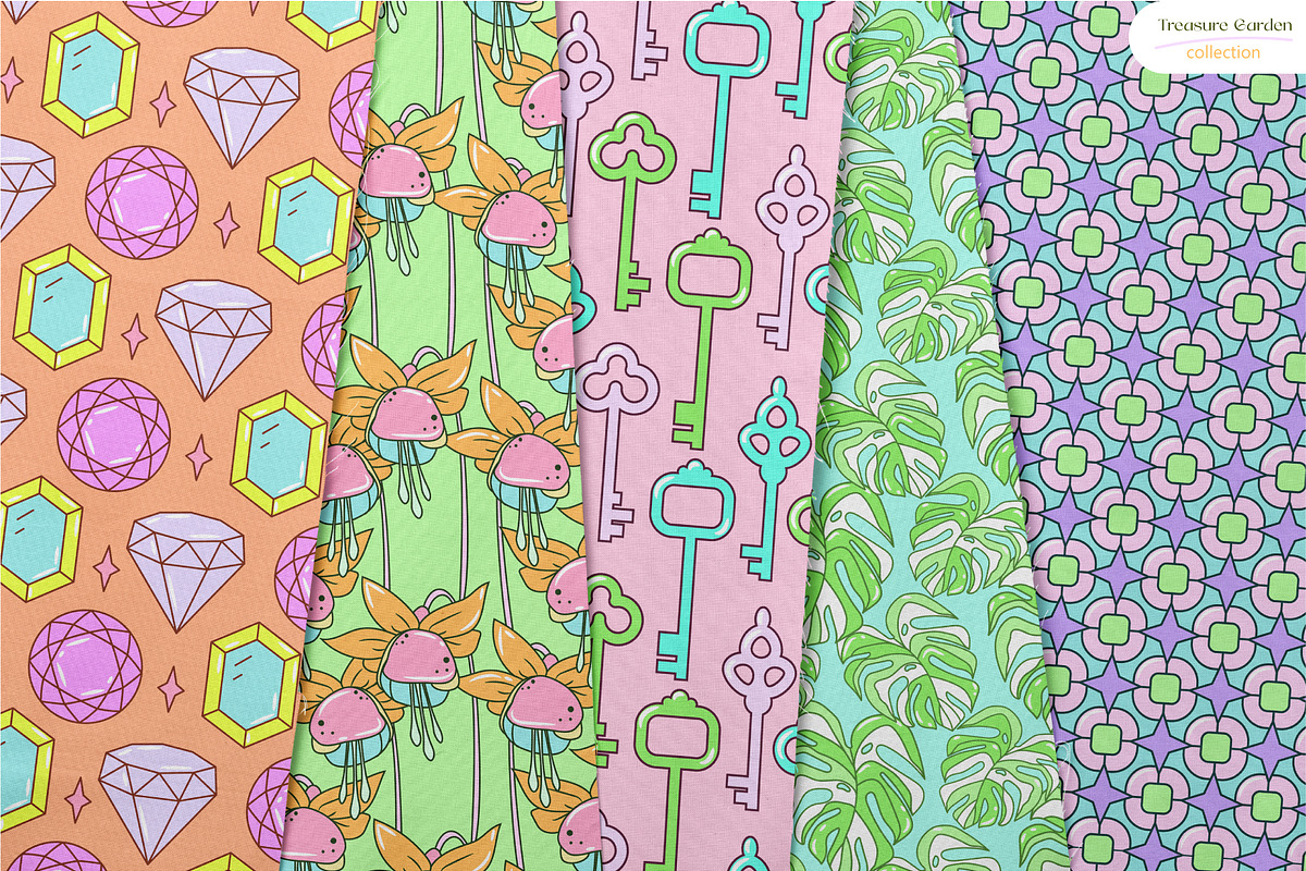 Treasure Garden - Seamless Patterns, a Pattern Graphic by InaCorart (Photo 3 of 9)