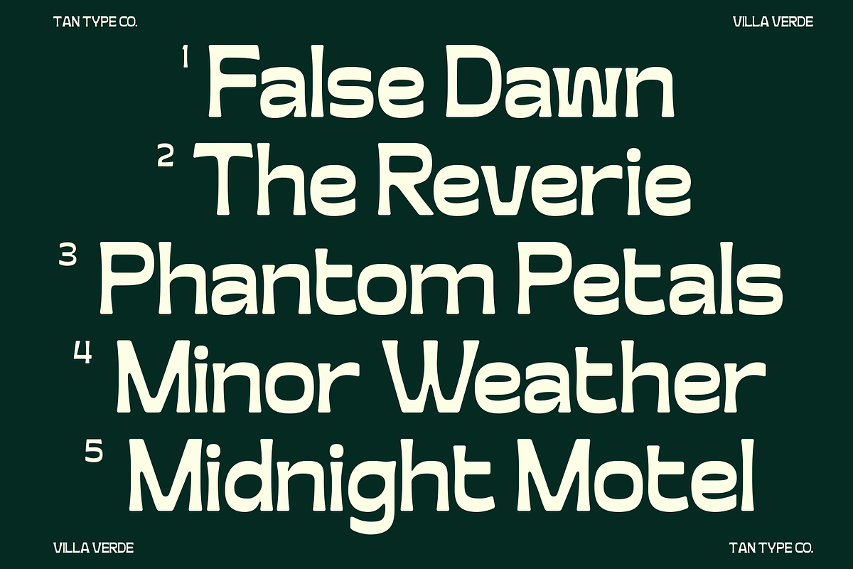TAN - VILLA VERDE, a Sans Serif Font by TanType (Photo 2 of 13)