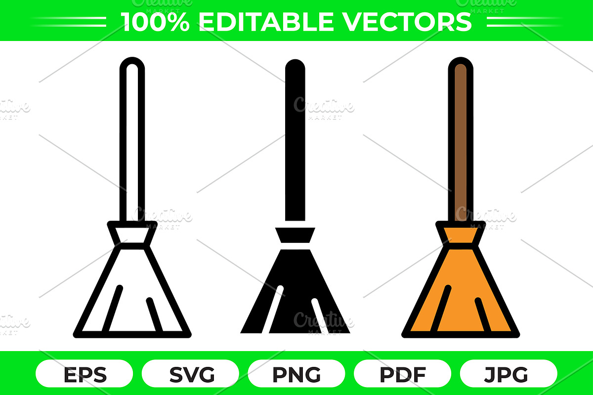 Broom Cleaning Vector Pack, an Object Graphic by Artonix (Photo 1 of 3)