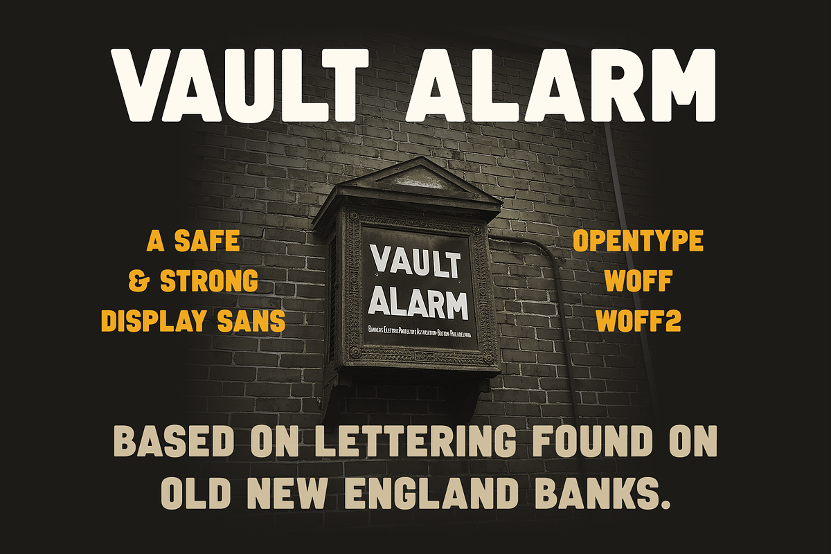 Vault Alarm — Vintage sign font, a Sans Serif Font by SimpleBits® (Photo 2 of 5)