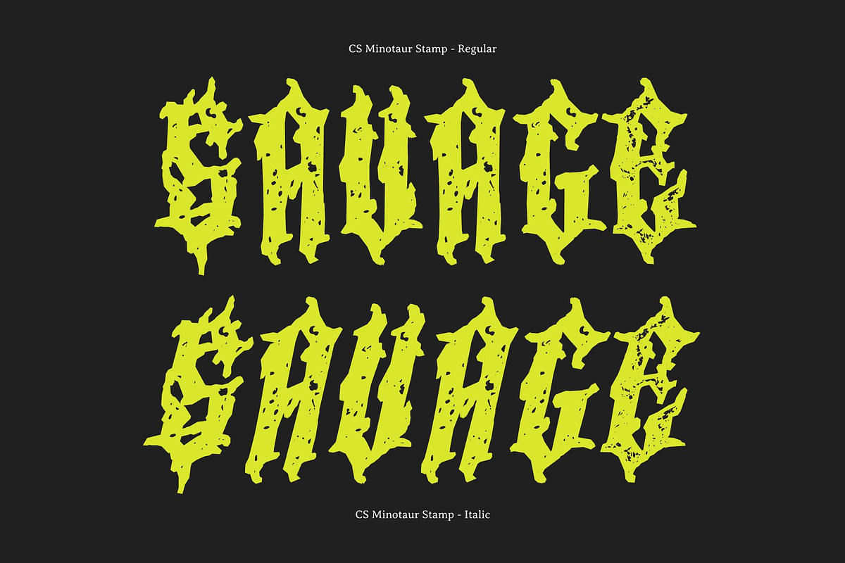 CS Minotaur Stamp, a Blackletter Font by Craft Supply Co. (Photo 3 of 8)