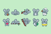 Cute Koala Clipart Set, an Animal Illustration by Rafiart26 (Thumbnail 2 of 2)