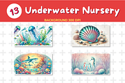 Watercolor Underwater Nursery Backgr, an Animal Illustration by John_Walker (Thumbnail 5 of 5)