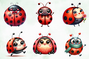 Quirky Funny Ladybug Clipart, an Illustration by Creative Art (Thumbnail 5 of 6)