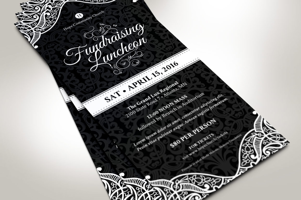 Black White Luncheon Flyer Template, a Flyer Template by Godserv Designs (Photo 4 of 6)