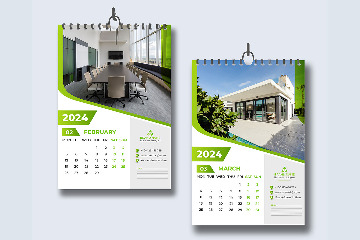 12-page wall calendar 2024, a Templates & Theme by pixelcreatx (Photo 2 of 7)