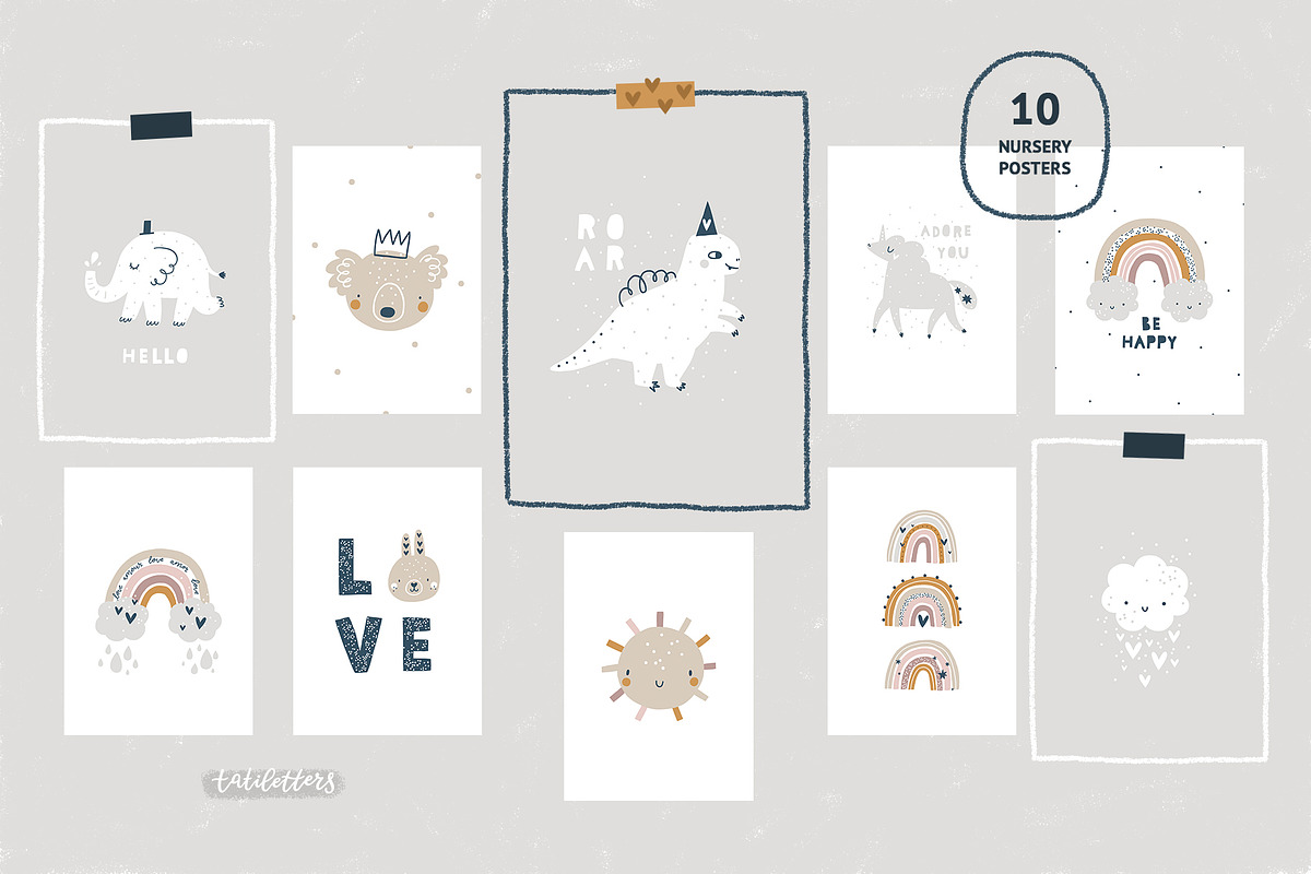 Baby Animals & Pastel Rainbows, an Animal Illustration by tatiletters (Photo 4 of 8)