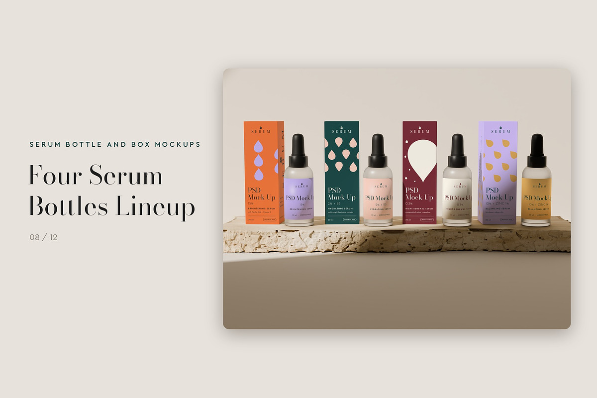 Serum Bottle and Box Mockup Pack, a Packaging Mockup by Motion-Box (Photo 9 of 14)