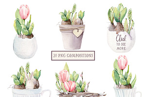 HAPPY SPRING Watercolor Set