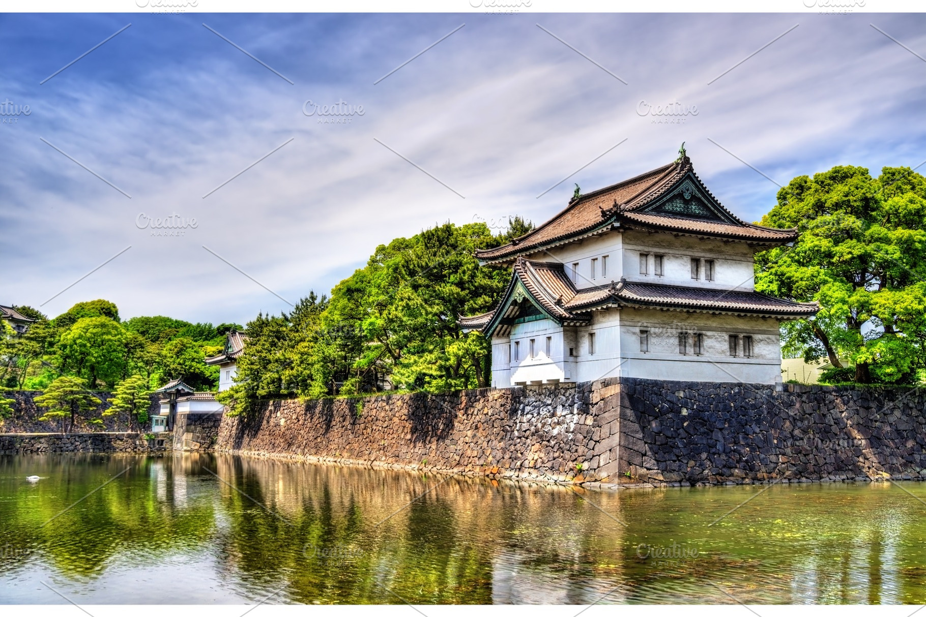 Tatsumi yagura a defense tower at the imperial palace containing asia, an Architecture Photo by Leonid Andronov