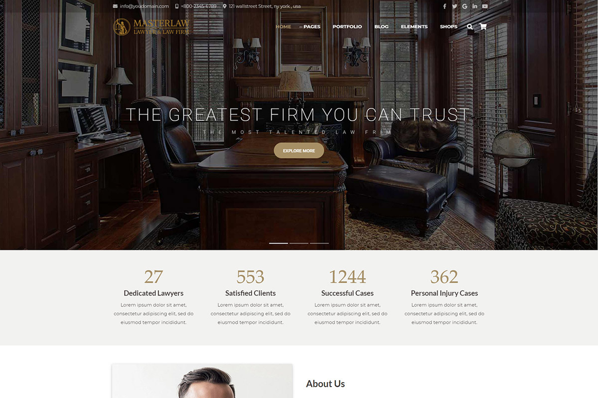Masterlaw – Lawyers & Law Firm Theme, a WordPress Template by Cherry Wordpress Theme (Photo 2 of 8)