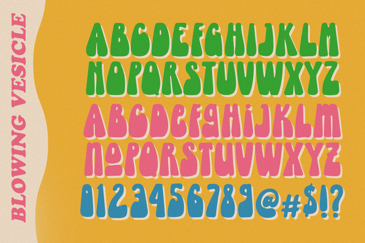 Blowing Vesicle - Psychedelic Font, a Font by Letterhend Studio (Photo 8 of 8)