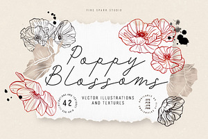 Poppy Blossoms Vector Illustrations