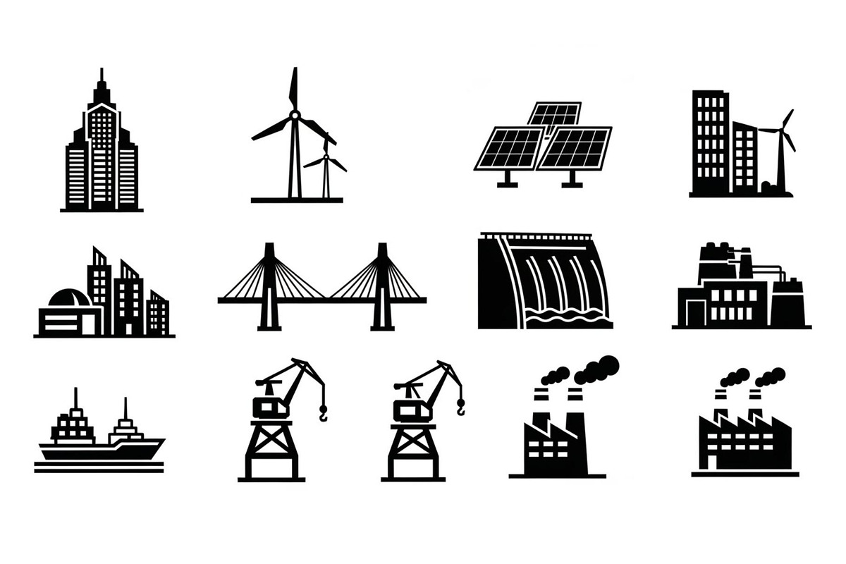 Modern Energy Industry Silhouette, a Graphic by hafijul (Photo 3 of 14)