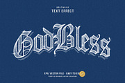 Classic GodBless Text Effect, a Layer Style Add-On by zdson (Thumbnail 2 of 2)