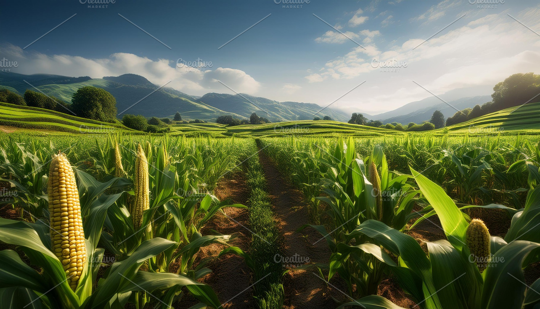 field of maize background, a Photo by WorldPhotos | Creative Market