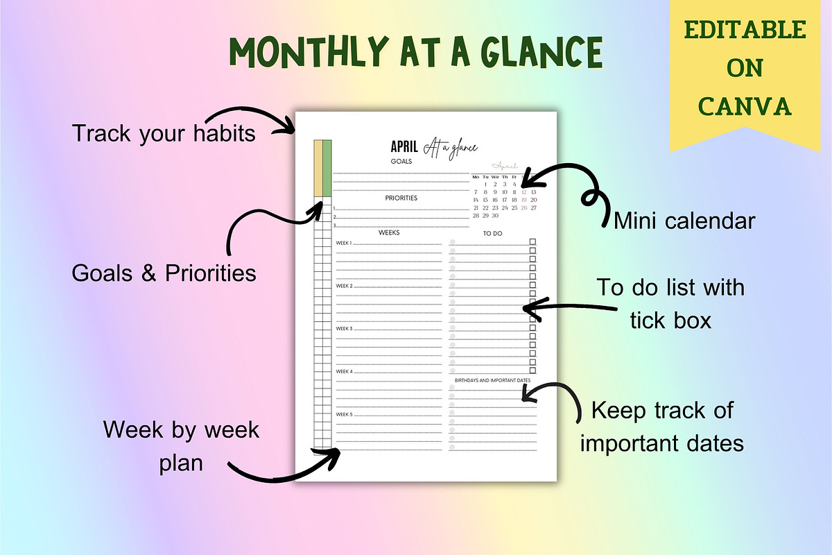 2027 Monthly Planner - Canva, a Templates & Theme by Adalin Shop (Photo 5 of 11)