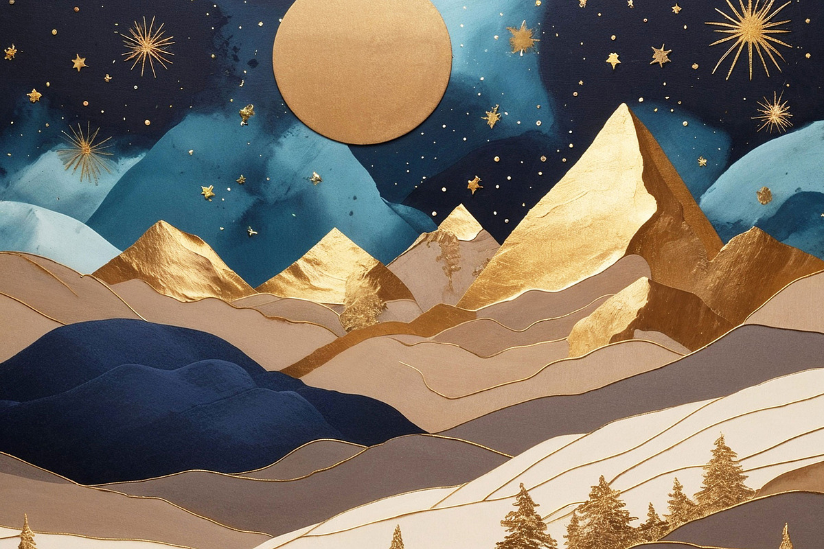 Gold Autumn Landscape & Sky, a Background Graphic by by creative paper (Photo 18 of 18)