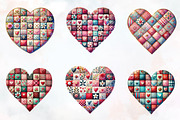 Patchwork heart valentine day Png, an Illustration by RobertsArt (Thumbnail 3 of 7)
