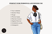 Fashion Girl 61 Watercolor Clipart, a Person Illustration by Parinaz Wadia Design (Thumbnail 15 of 15)