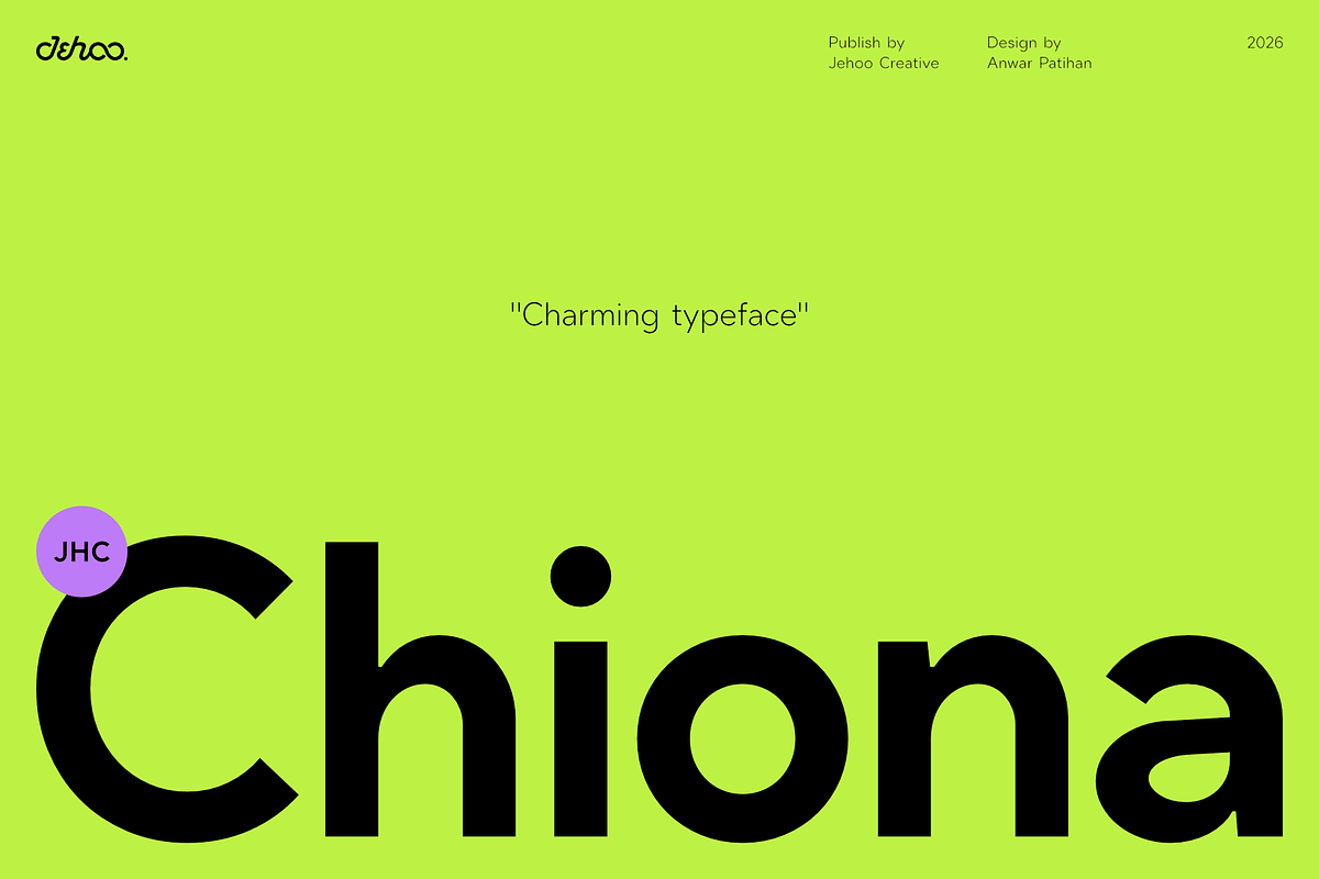JHC Chiona - Charming Sans, a Sans Serif Font by Jehoo Creative (Photo 1 of 15)