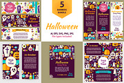 Scary Halloween  Vector Flat Banners, a Flyer Template by Anna_leni (Thumbnail 1 of 6)