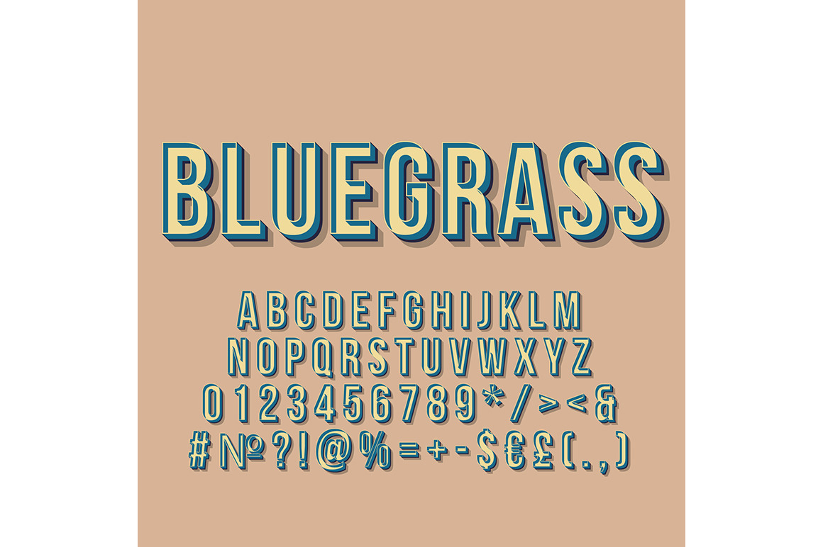 Bluegrass vintage 3d lettering, a Templates & Theme by IMG Visuals
