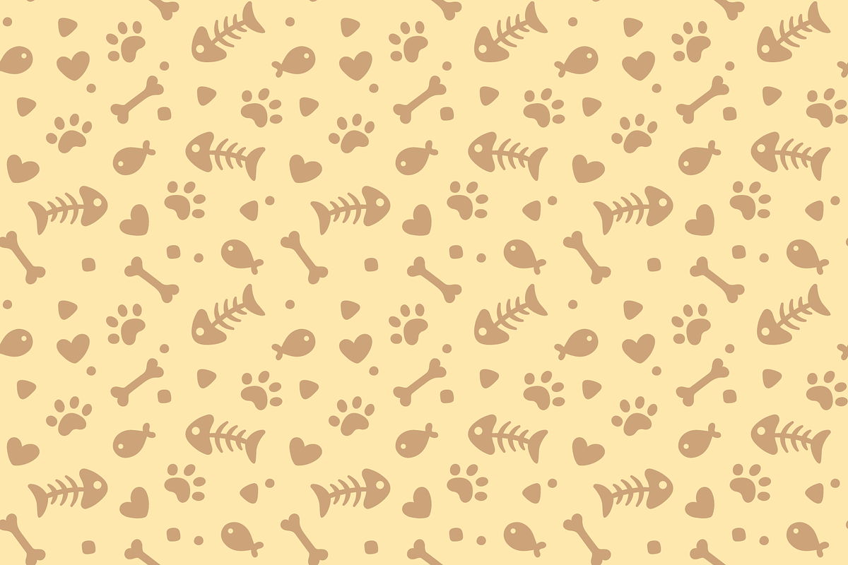 Pet paws and food seamless pattern, an Illustration by Cmeree (Photo 2 of 2)