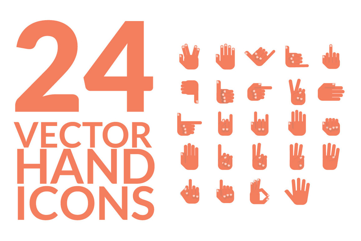 24 Hand Icon Vector, a Graphic by creativebythesea (Photo 1 of 3)