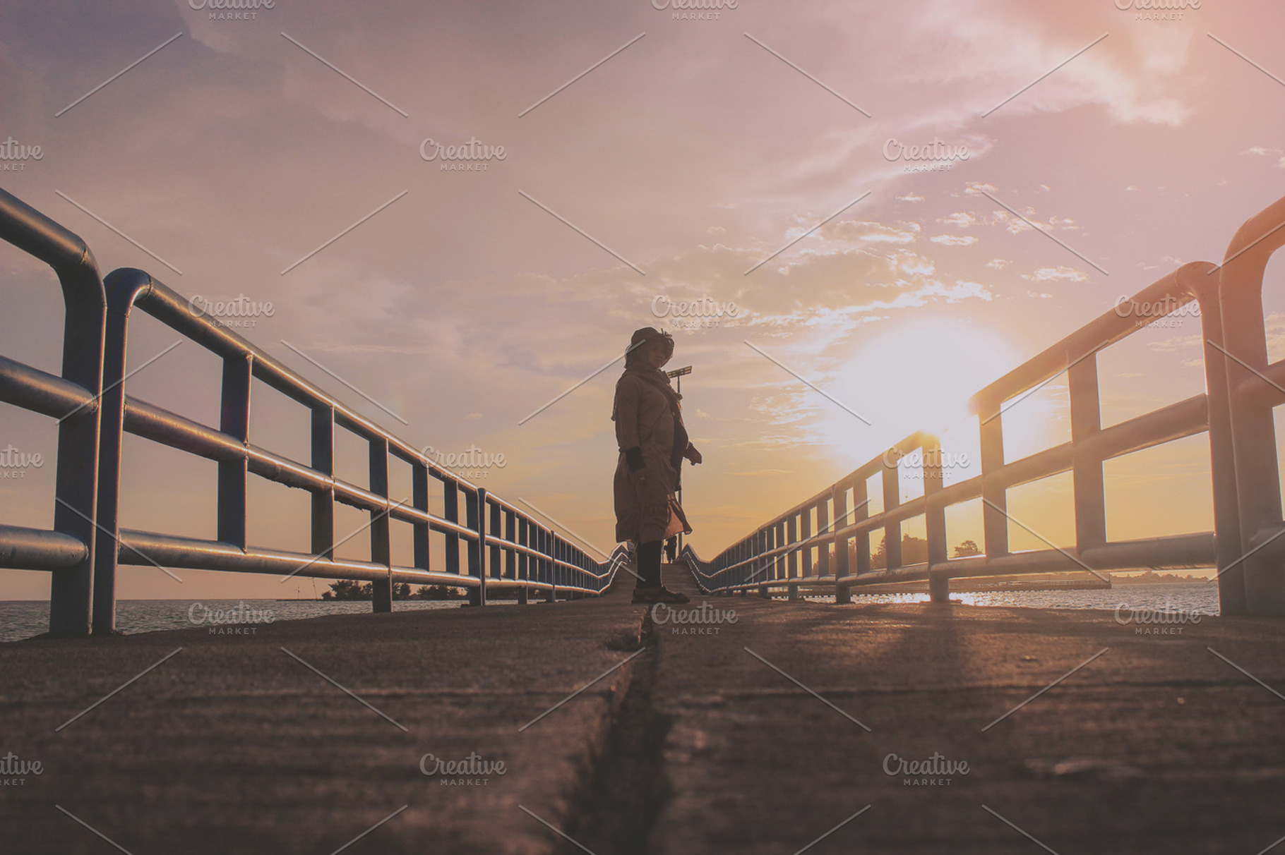 The girl waiting sunset 01 featuring photo, pack, and bundle, a Person Photo by Salman Photocreative