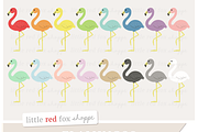Flamingo Clipart, an Animal Illustration by Little Red Fox Shoppe (Thumbnail 1 of 2)