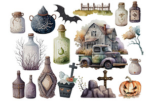 Haunted Halloween Clipart Collection