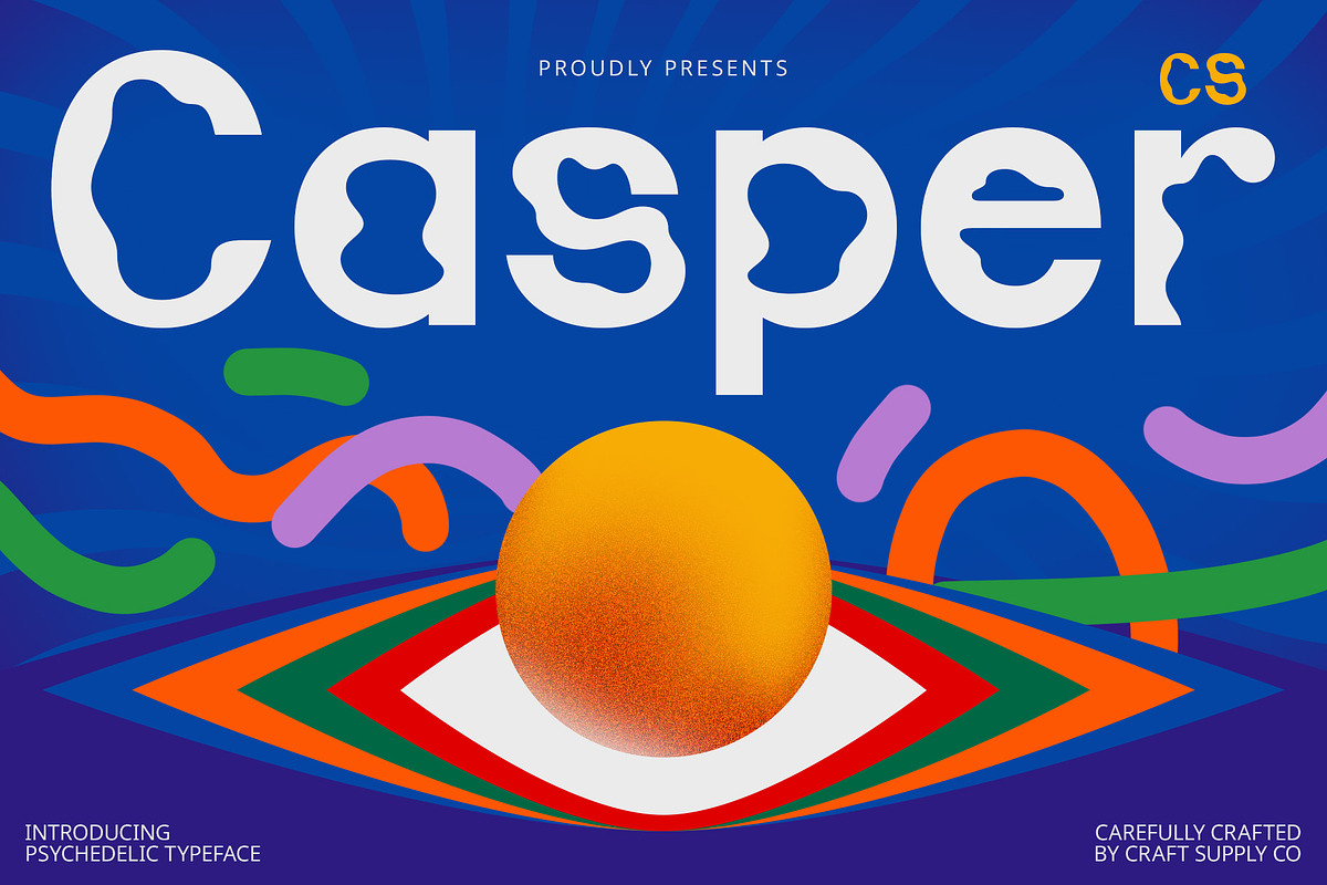 CS Casper – Psychedelic Font, a Sans Serif Font by Craft Supply Co. (Photo 1 of 8)