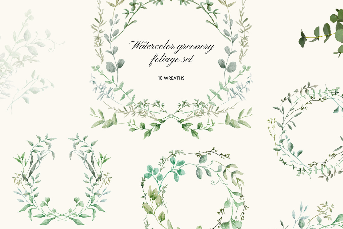 Watercolor Greenery - Foliage Set, a Decorative Illustration by Yuliia Lashevska (Photo 5 of 11)