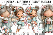 Whimsical Birthday Fairy Clipart, an Illustration by OK Design (Thumbnail 1 of 6)