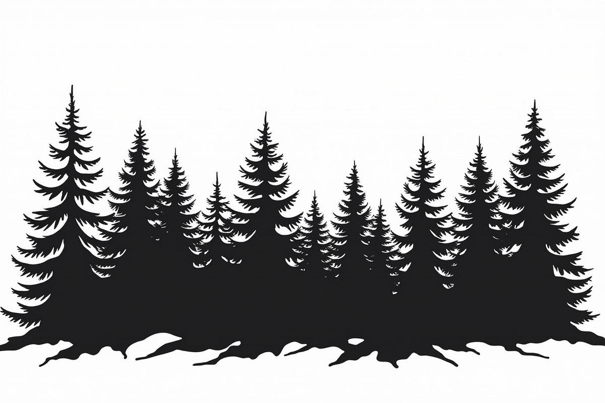Pine Forest Silhouette Bundle, a Graphic by hafijul (Photo 15 of 16)