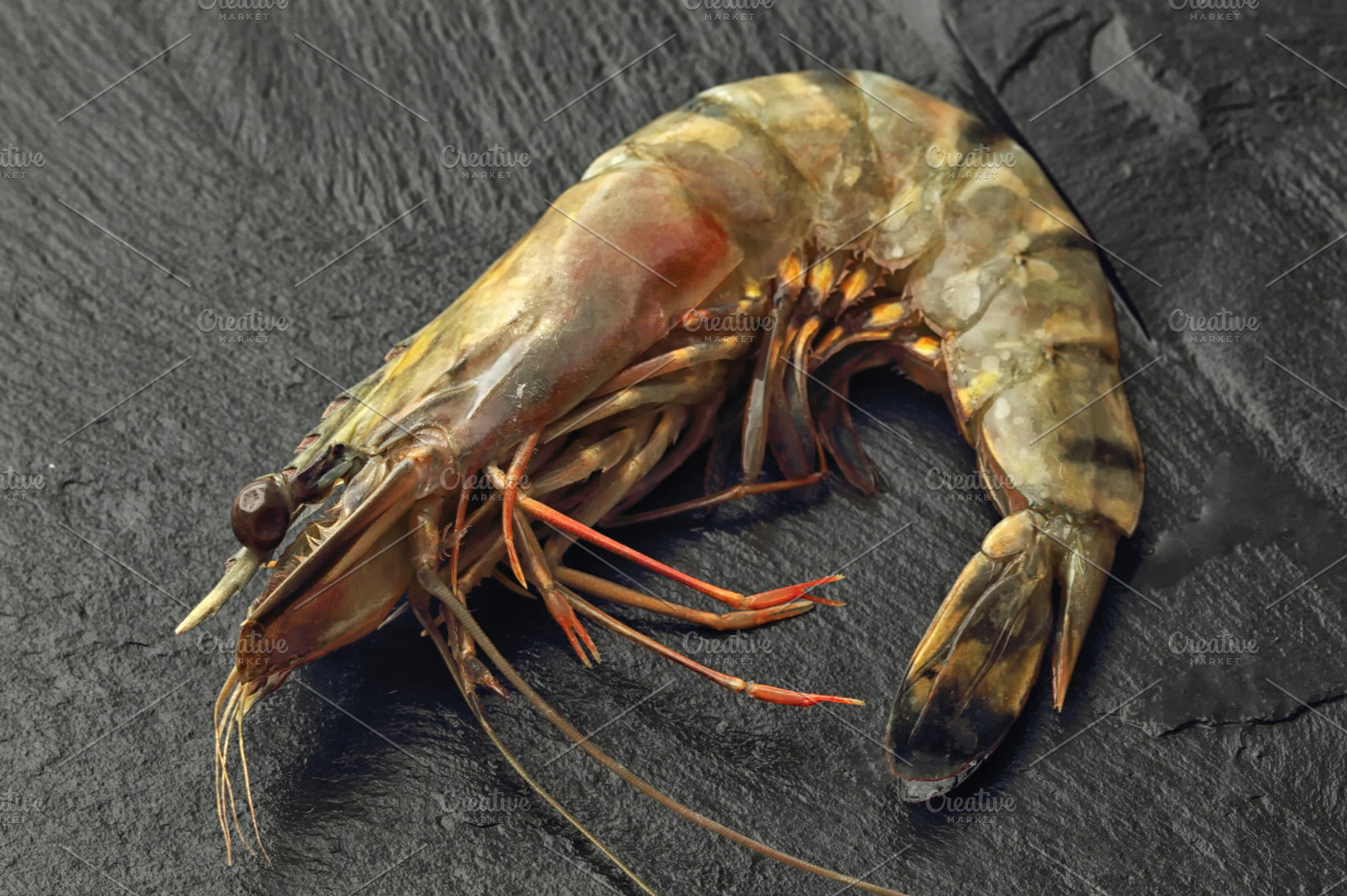 Raw Giant Prawn, a Food & Drink Photo by DirkR