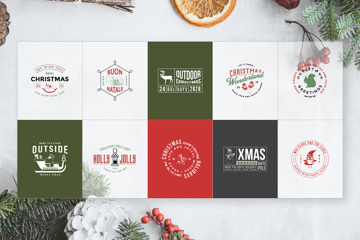 50 Retro Modern Christmas Logos, a Branding & Logo Template by Graphicdome (Photo 10 of 11)