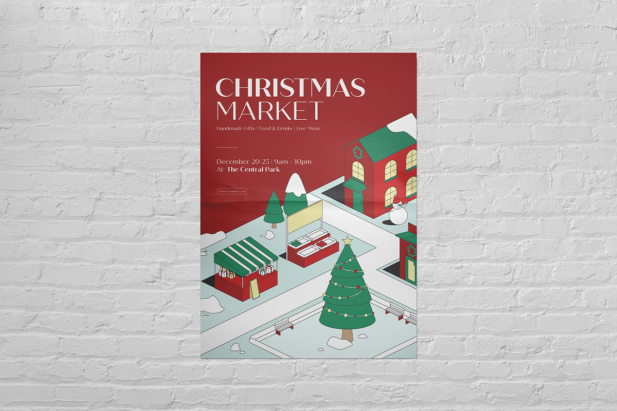 Christmas Market Poster Template, a Poster Template by BrandPacks (Photo 2 of 5)