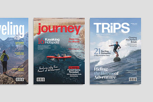 Travel Magazine Cover Templates Set