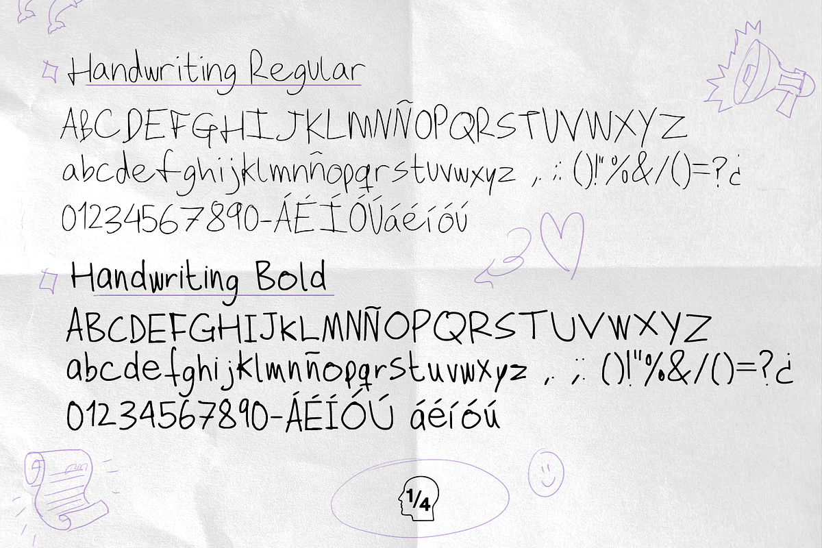 Handwriting Font, a Script Font by Headquarters (Photo 2 of 2)