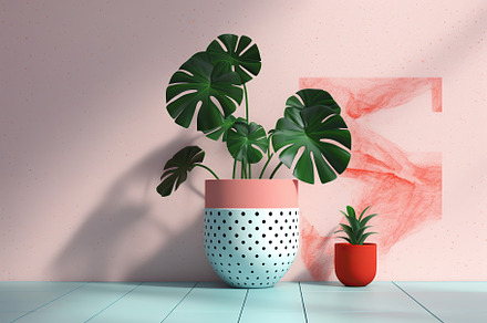 Illustrative of monstera tree in pot. Generative AI, a Nature Photo by AlyaAnd