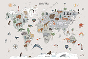 Animals World Map, an Animal Illustration by GooseFrol (Thumbnail 1 of 28)