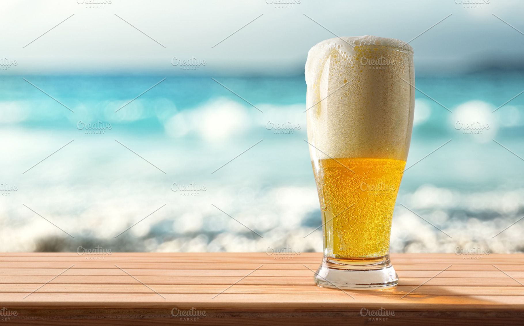 Cold Beer Glass by Tropical Beach, a Food & Drink Photo by Davizro's Market