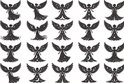 starry angel wings silhouette, an Illustration by Amazin_art (Thumbnail 1 of 21)