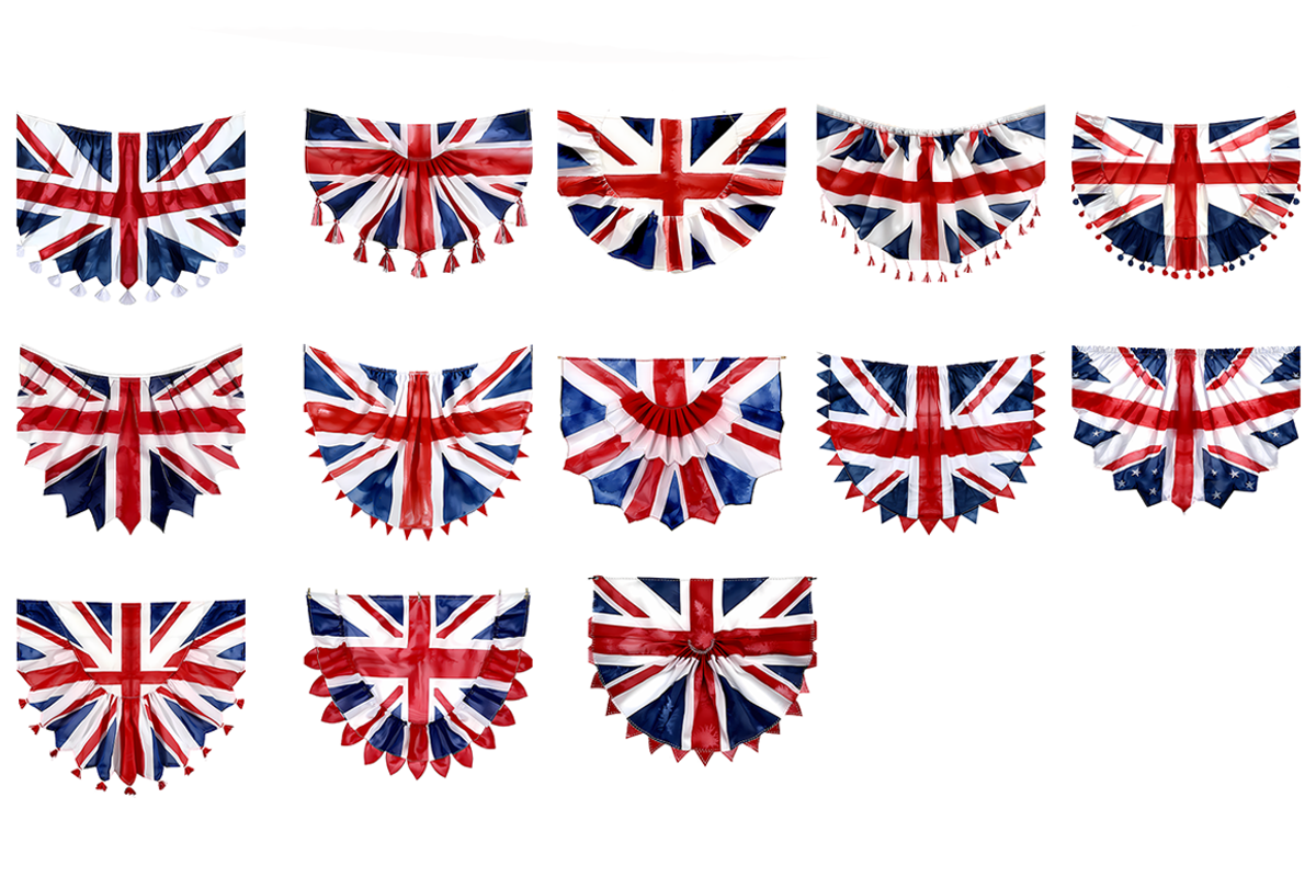 Watercolor UK Bunting Clipart, a Decorative Illustration by stickermadness (Photo 2 of 3)