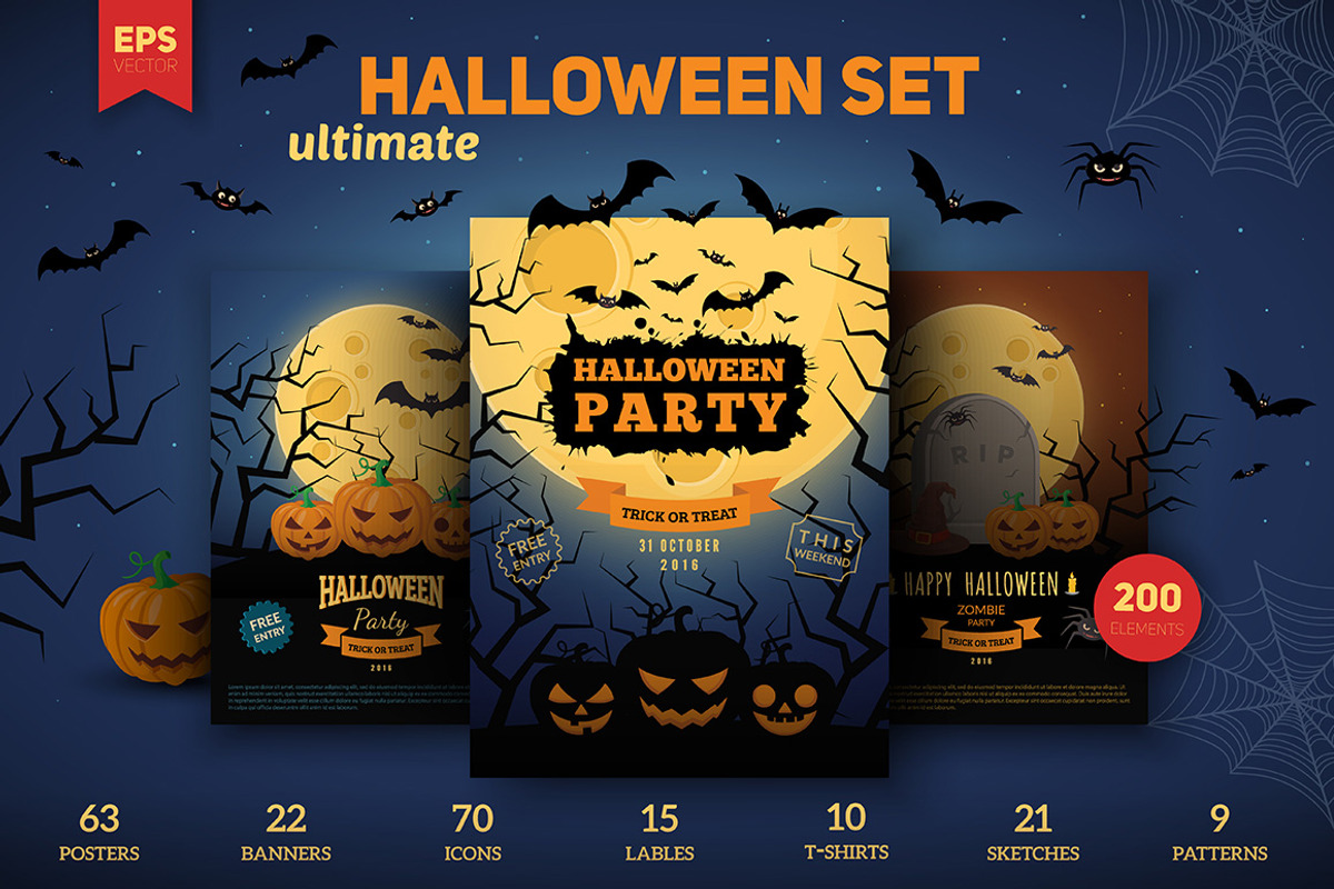 Halloween Ultimate Pack, a Decorative Illustration by Chuhastock (Photo 1 of 22)