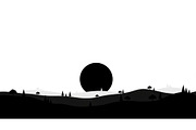 Circular Nature Landscape Silhouette, an Illustration by yasushie (Thumbnail 44 of 51)