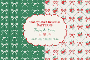 Christmas Pattern Roses & Bows