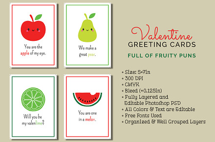 4 Valentine's Day Cards, a Card Template by Cyrah's Collection